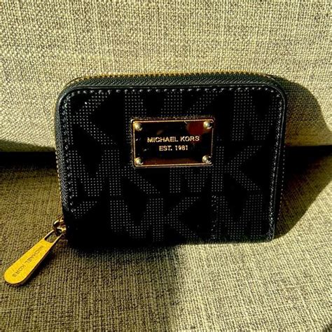 michael kors est 1981 wallet black|Michael Kors Wallet with strap.